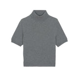 Women turtleneck cashmere t-shirt grey | Alvina | Linnea Lund