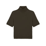 Women turtleneck cashmere t-shirt khaki | Alvina | Linnea Lund