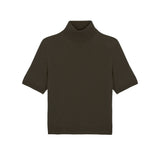 Women turtleneck cashmere t-shirt khaki | Alvina | Linnea Lund