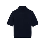 Women turtleneck cashmere t-shirt dark blue | Alvina | Linnea Lund