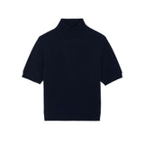 Women turtleneck cashmere t-shirt dark blue | Alvina | Linnea Lund