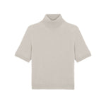 Women turtleneck cashmere t-shirt beige | Alvina | Linnea Lund