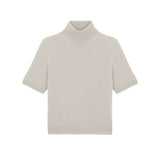 Women turtleneck cashmere t-shirt beige | Alvina | Linnea Lund