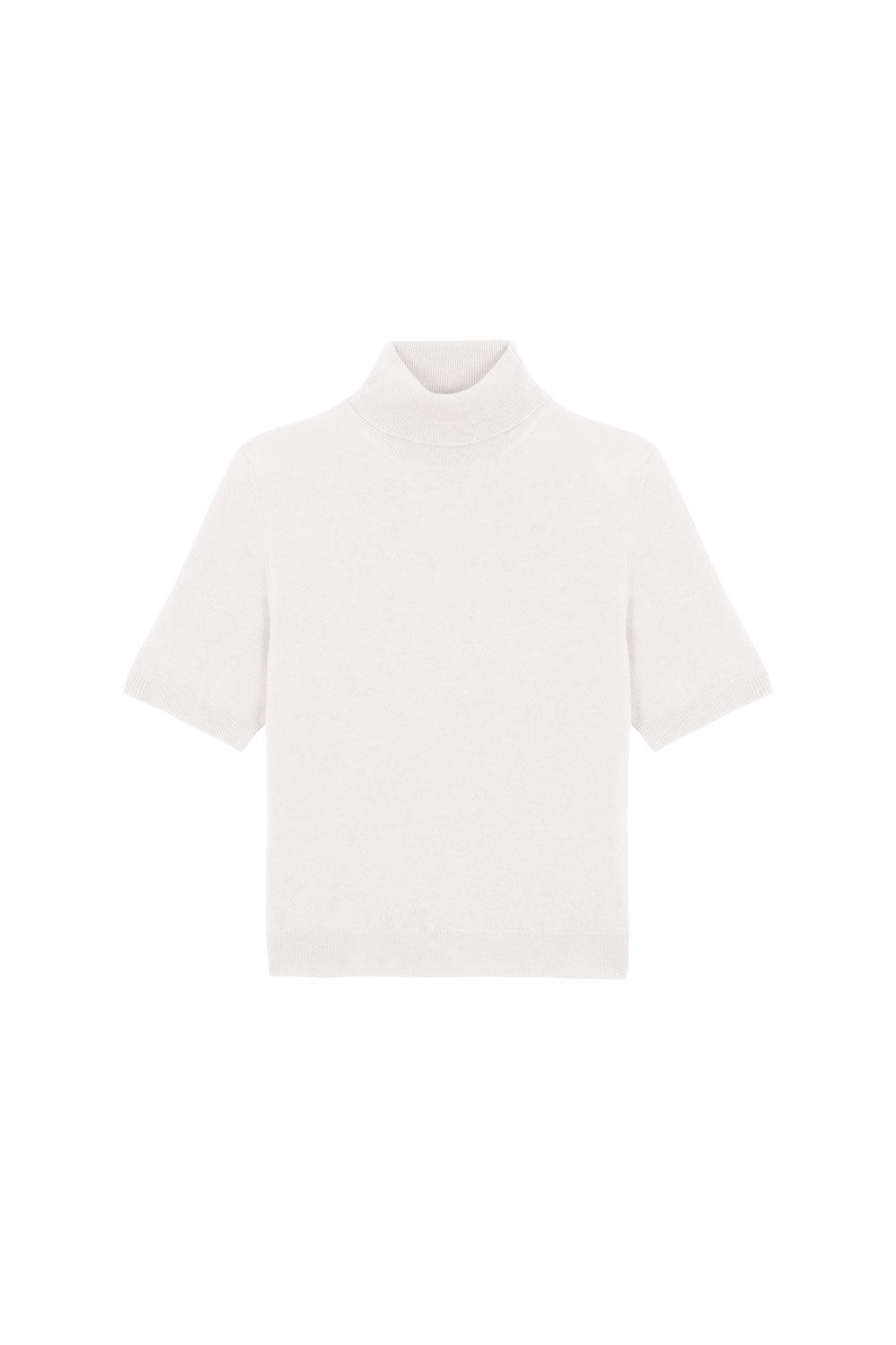 Women turtleneck cashmere t-shirt white | Alvina | Linnea Lund