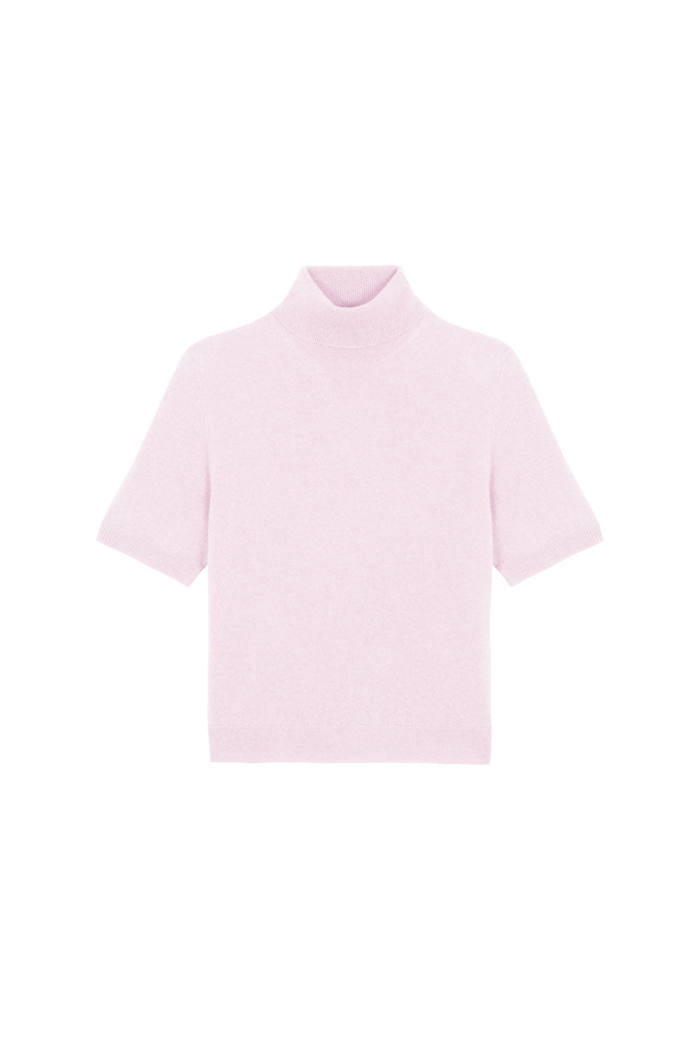 Women turtleneck cashmere t-shirt light pink | Alvina | Linnea Lund