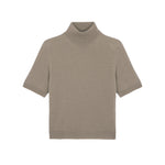 Women turtleneck cashmere t-shirt light brown | Alvina | Linnea Lund