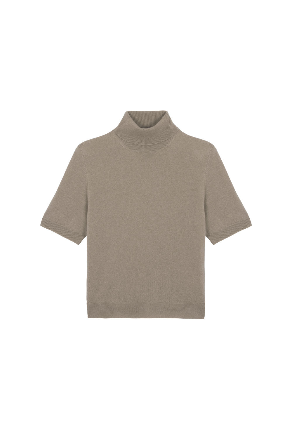 Women turtleneck cashmere t-shirt light brown | Alvina | Linnea Lund
