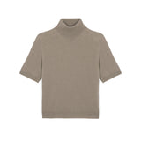 Women turtleneck cashmere t-shirt light brown | Alvina | Linnea Lund