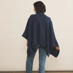 blue cashmere poncho women - back view | Angela | Linnea Lund