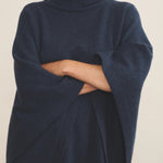 blue cashmere poncho women - focus fabric | Angela | Linnea Lund