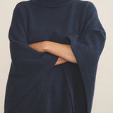 blue cashmere poncho women - focus fabric | Angela | Linnea Lund