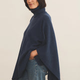 blue cashmere poncho women - si view | Angela | Linnea Lunde