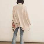 beige cashmere poncho women - back view | Angela | Linnea Lund