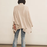 beige cashmere poncho women - back view | Angela | Linnea Lund