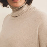 beige cashmere poncho women - focus fabric | Angela | Linnea Lund