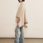 beige cashmere poncho women - side view | Angela | Linnea Lund