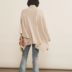 beige cashmere poncho women - back view | Angela | Linnea Lund
