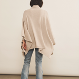 beige cashmere poncho women - back view | Angela | Linnea Lund