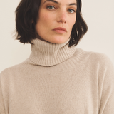 beige cashmere poncho women - focus | Angela | Linnea Lund
