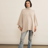 beige cashmere poncho women - front view | Angela | Linnea Lund