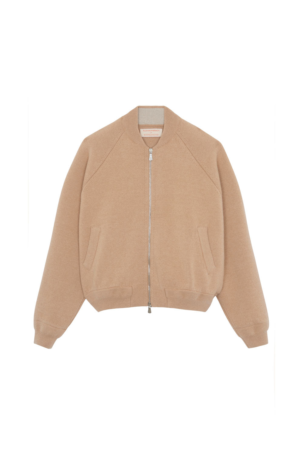 Camel cashmere bomber - packshot | Elle Macpherson x Linnea Lund
