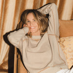 Beige reversible cashmere sweater | Elle Macpherson x Linnea Lund