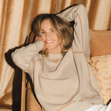 Beige reversible cashmere sweater | Elle Macpherson x Linnea Lund