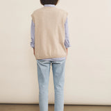 White cashmere sleeveless cardigan women - back view | Berit | Linnea Lund