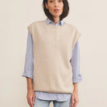 White cashmere sleeveless cardigan women - Front view | Berit | Linnea Lund