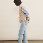 White cashmere sleeveless cardigan women - side view | Berit | Linnea Lund