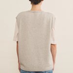 Cashmere sleeveless cardigan women grey - back view | Berit | Linnea Lund