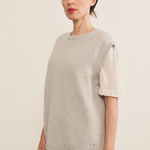 Cashmere sleeveless cardigan women grey - side view | Berit | Linnea Lund