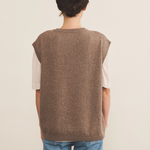 Taupe Cashmere sleeveless sweater women - back view | Berit | Linnea Lund