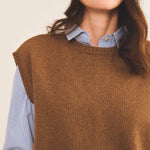 Cashmere sleeveless cardigan women moka - focus fabric | Berit | Linnea Lund
