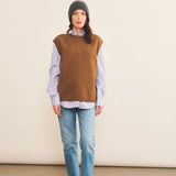 Cashmere sleeveless cardigan women moka - look | Berit | Linnea Lund