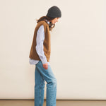 Cashmere sleeveless cardigan women moka - side view | Berit | Linnea Lund