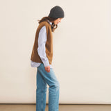 Cashmere sleeveless cardigan women moka - side view | Berit | Linnea Lund