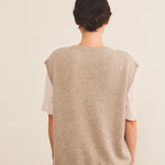 Cashmere sleeveless cardigan women beige - back view | Berit | Linnea Lund