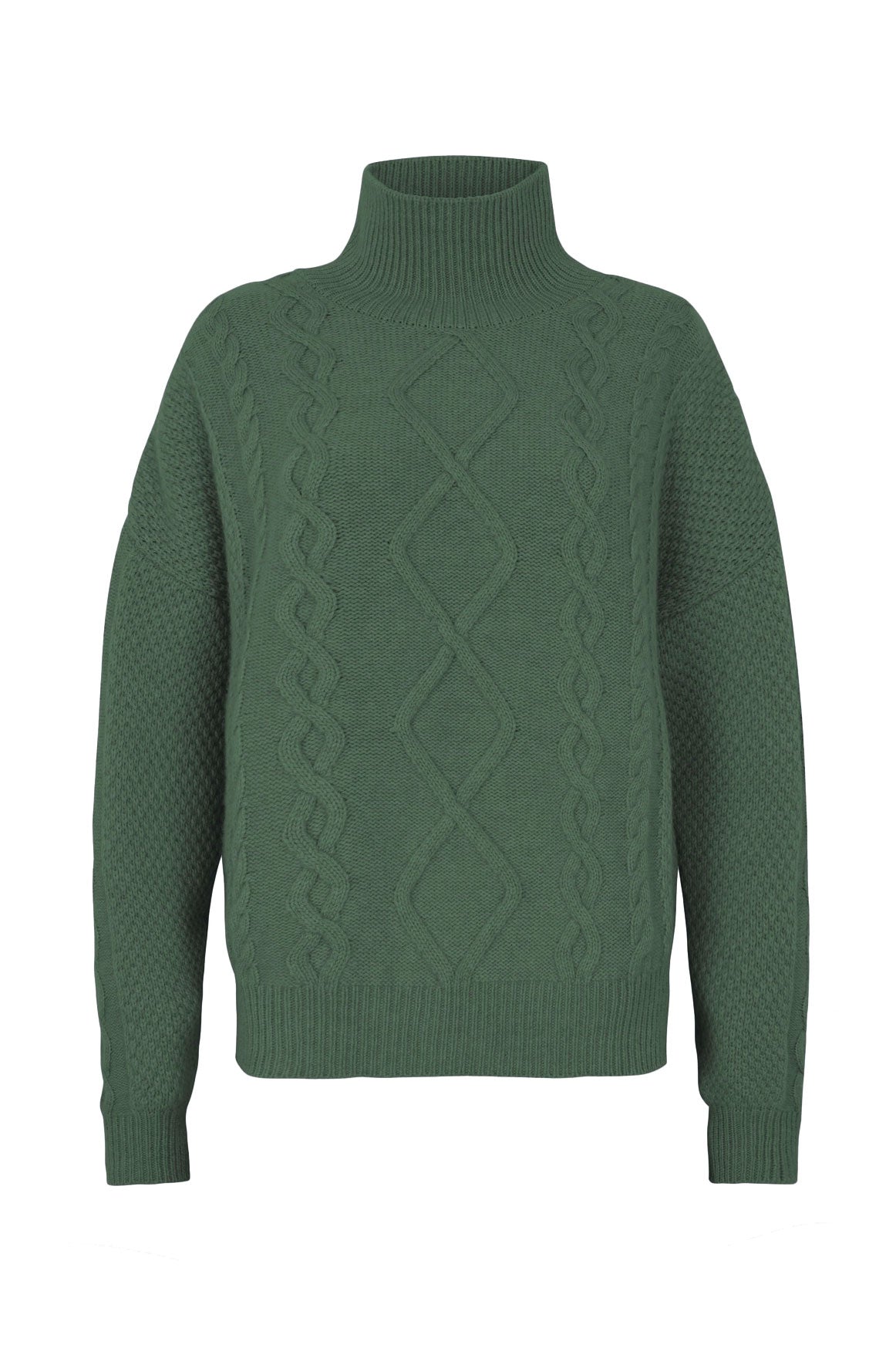 Green cashmere unisex sweater - packshot | Björn | Linnea Lund