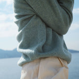 Deep V neck cashmere sweater aqua blue women | Cadaquès | Linnea Lund