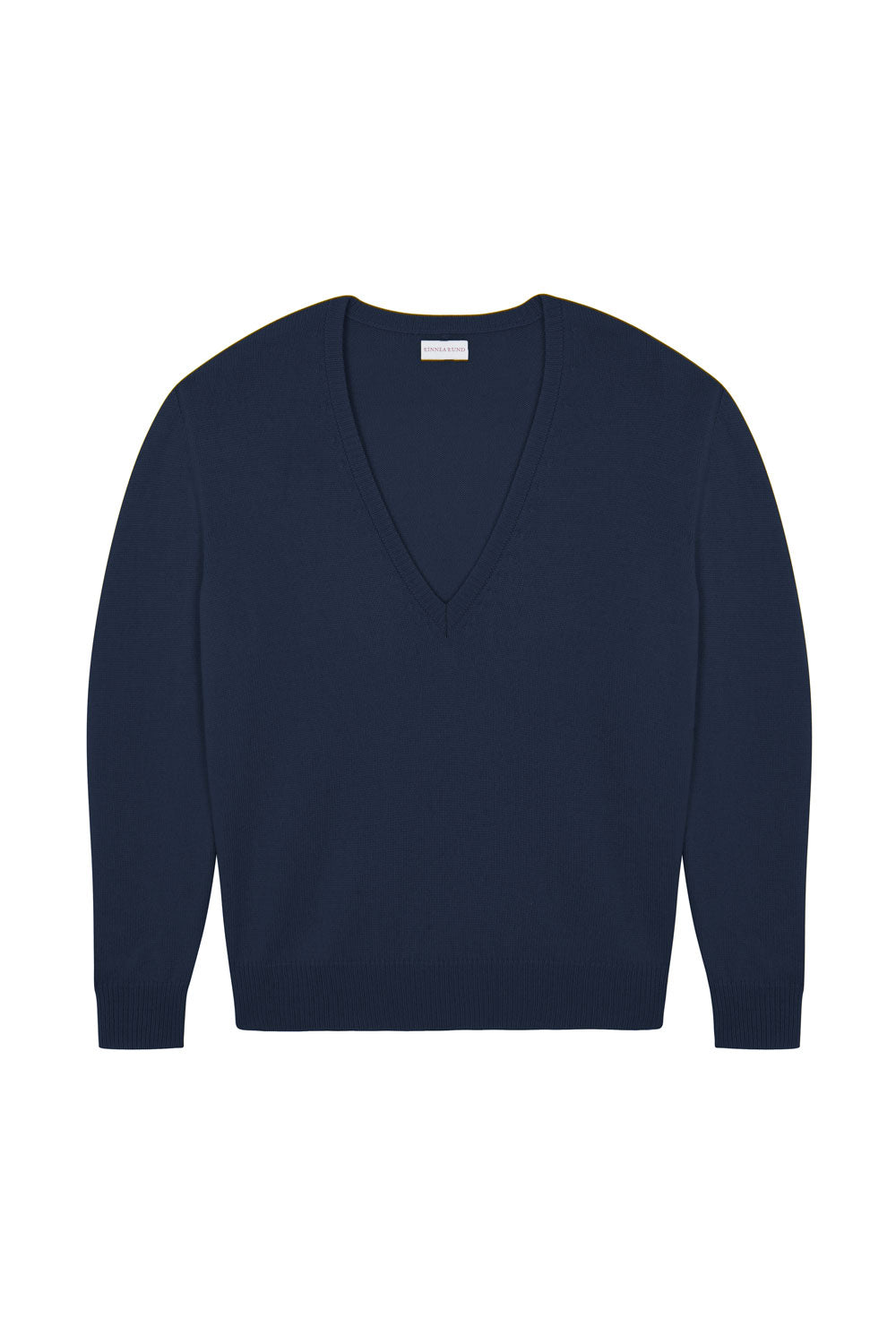 Deep V neck cashmere sweater blue women | Cadaquès | Linnea Lund