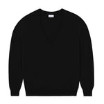Deep V neck cashmere sweater black women | Cadaquès | Linnea Lund