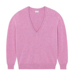 Deep V neck cashmere sweater pink women | Cadaquès | Linnea Lund