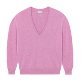 Deep V neck cashmere sweater pink women | Cadaquès | Linnea Lund