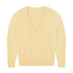 Deep V neck cashmere sweater honey women | Cadaquès | Linnea Lund