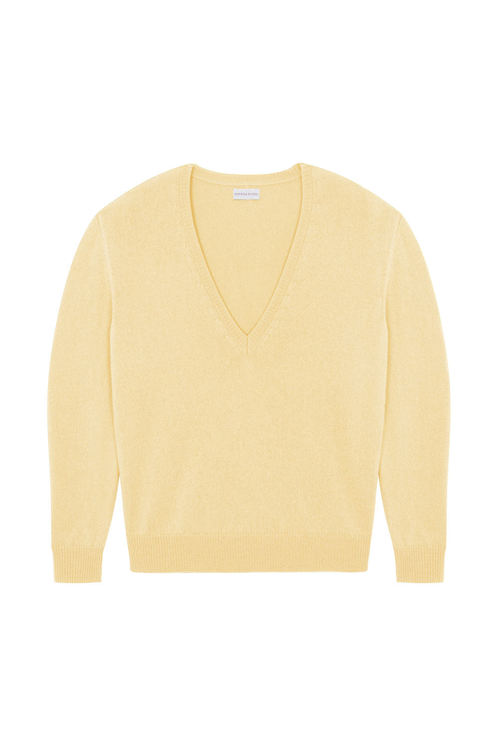 Deep V neck cashmere sweater honey women | Cadaquès | Linnea Lund