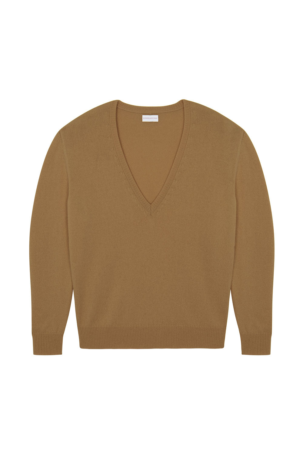 Deep V neck cashmere sweater macchiato women | Cadaquès | Linnea Lund