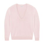 Deep V neck cashmere sweater light pink women | Cadaquès | Linnea Lund