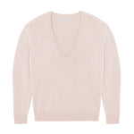 Deep V neck cashmere sweater powder women | Cadaquès | Linnea Lund