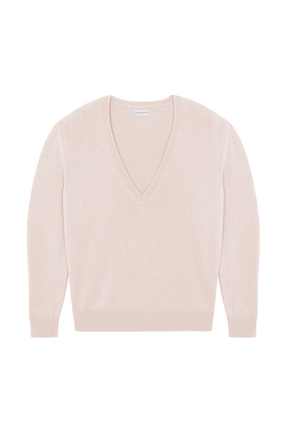 Deep V neck cashmere sweater powder women | Cadaquès | Linnea Lund